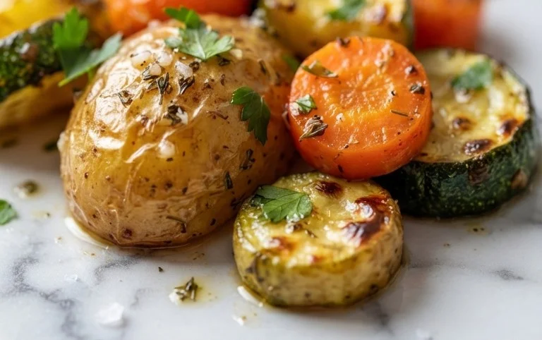 Garlic Herb Roasted Potatoes Carrots and Zucchini