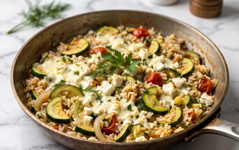 Zucchini-Reis-Pfanne mit Feta