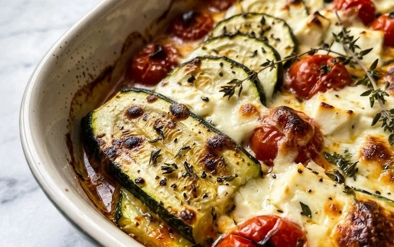 Courgettes feta au four
