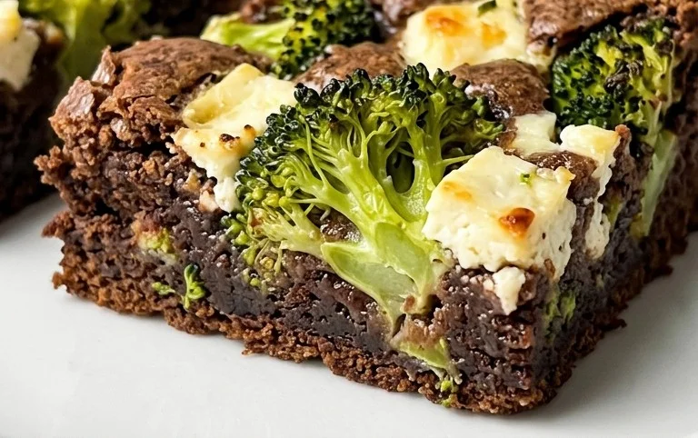 Broccoli and Feta Brownies