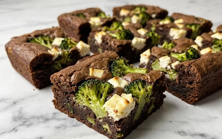 Broccoli and Feta Brownies