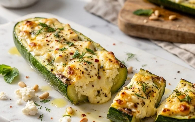 Feta Cheese Stuffed Zucchini