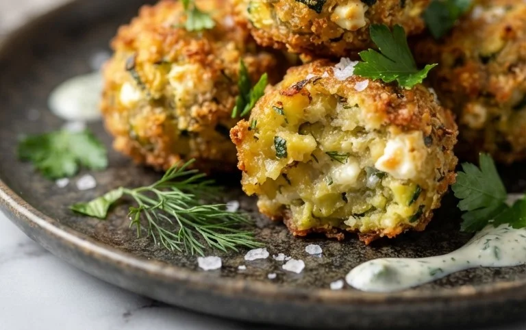 Knusprige Zucchini-Feta-Bällchen aus dem Ofen genießen!