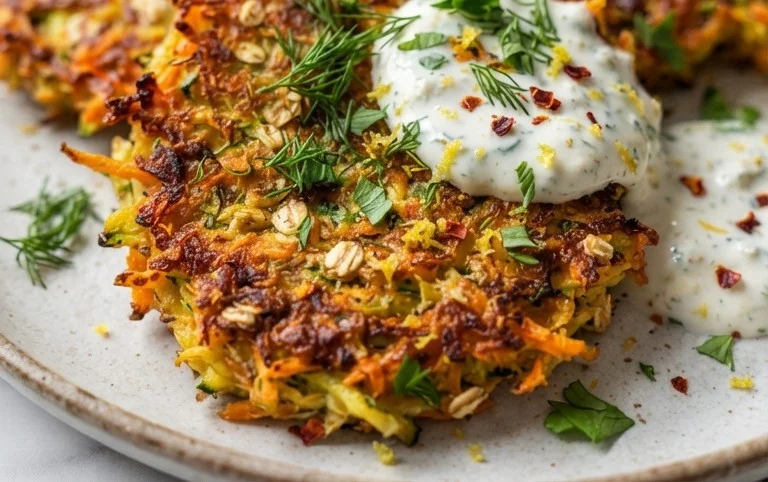 Zucchinipuffer mit Haferflocken und Möhren