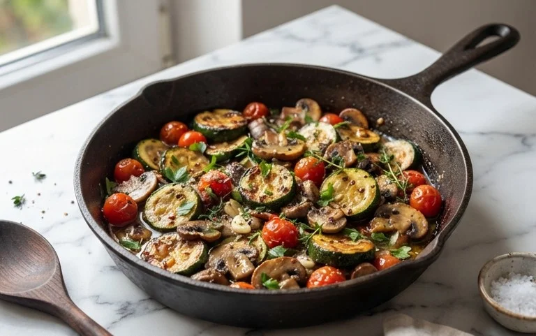 Skillet Zucchini and Mushrooms