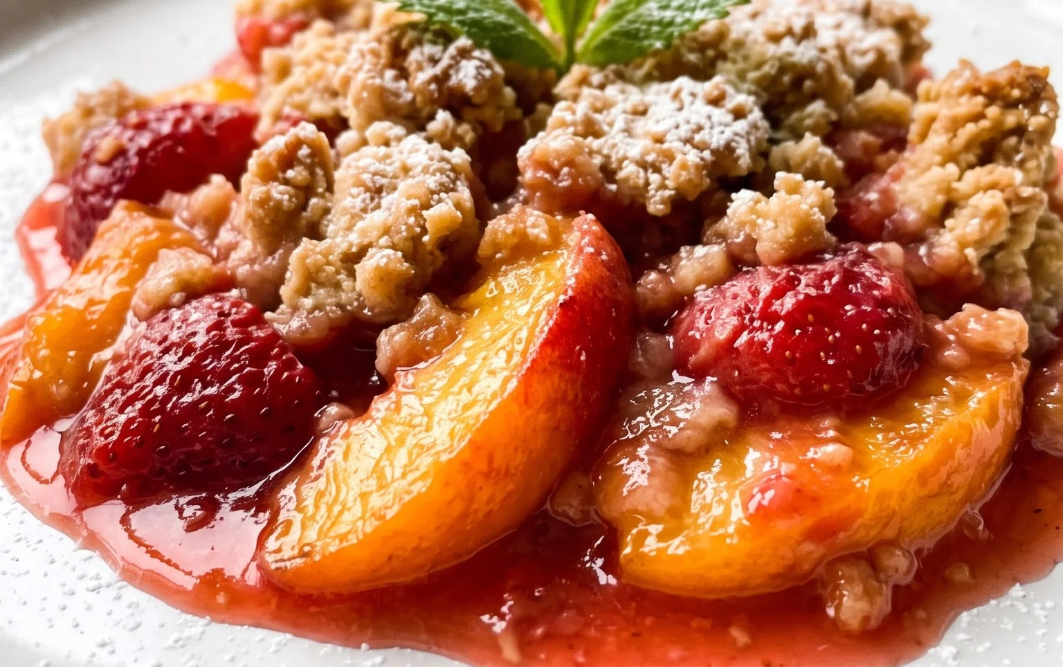 Peach & Strawberry Crisp