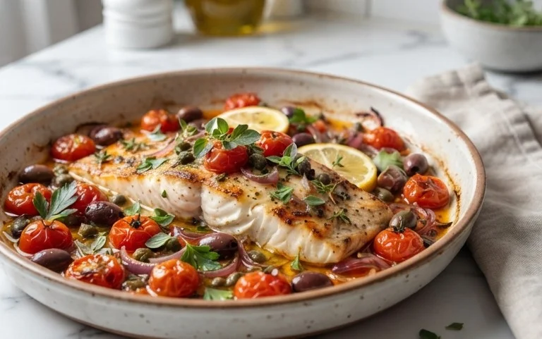 Easy Mediterranean Baked Fish Recipe - Flavorful & Quick