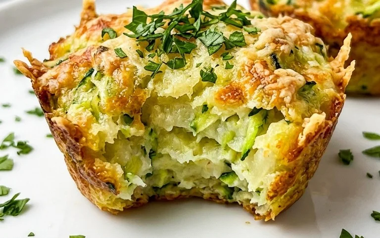 Crispy Parmesan Zucchini Potato Muffins