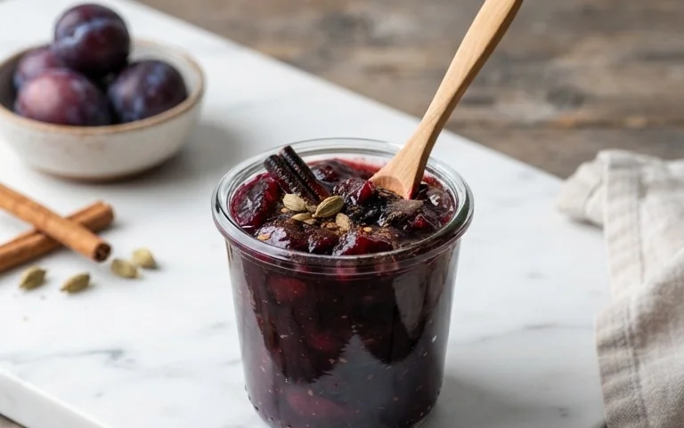 Spiced Plum Jam With Cardamom and Cinnamon