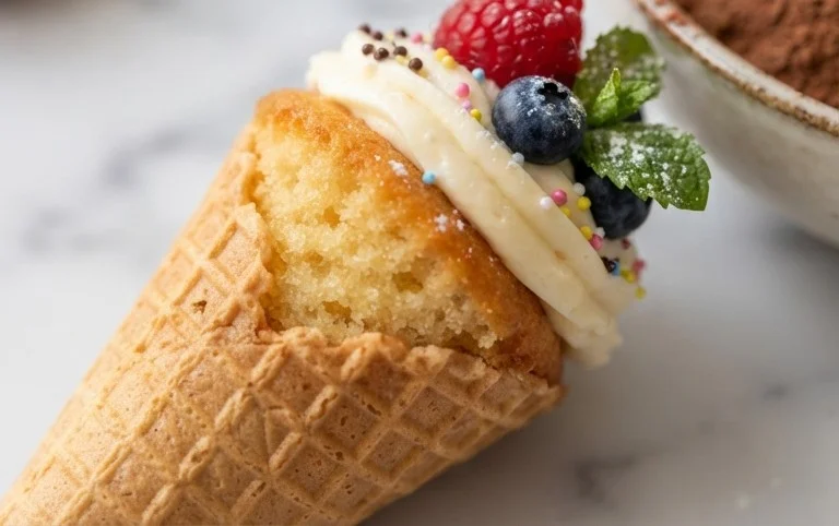 Kuchen im Waffelbecher