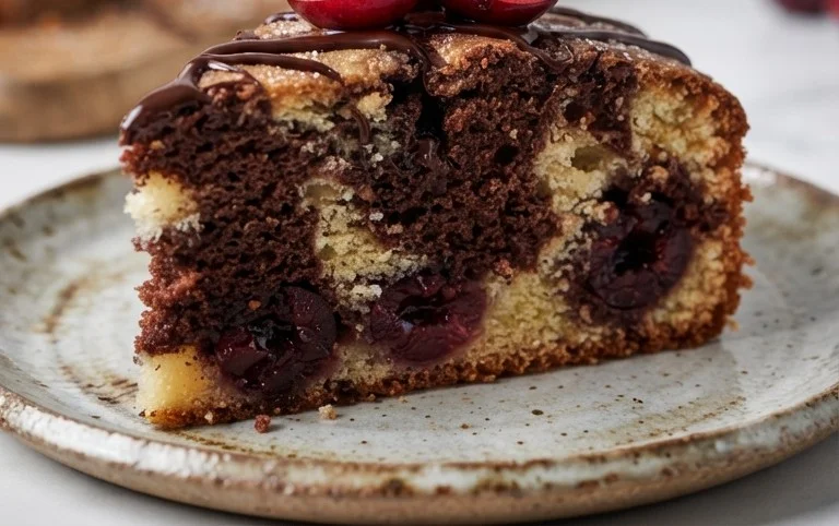 Marmorkuchen mit Kirsch Extracten vom Blech