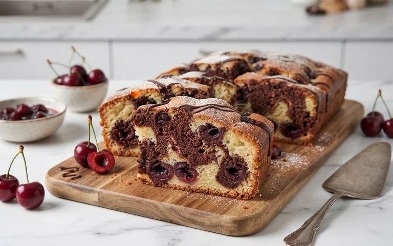 Marmorkuchen mit Kirsch Extracten vom Blech